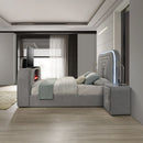 EK Bed w/Led, TV Stand, Fireplace & Bluetooth