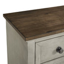 Farmington Dresser and Mirror Set in Medium Brown and Washed Stone