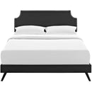 Corene Full Vinyl Platform Bed with Round Splayed Legs