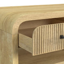 Ridgemont Coffee Table with Casters/Push Through Drawer in Natural
