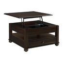 Wagner 3PC Occasional Table Set in Cherry-Square Lift-Top Coffee Table & Two End Table