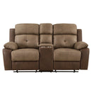 8599BR-2 - Double Glider Reclining Love Seat with Center Console