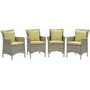 Conduit Outdoor Patio Wicker Rattan Dining Armchair Set of 4