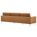 Loft 3 Piece Tufted Upholstered Faux Leather Set