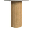 Sylvie Round End Table with White Faux Marble Top and Base