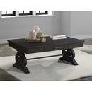 Stone Occasional Coffee Table With Pu Base