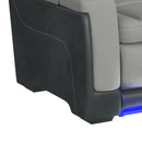 Lantana Power Motion Sofa with Power Headrest, Led, DDT, reading light and PWS in Rocky Cement/Charcoal