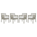 Aura Dining Armchair Outdoor Patio Wicker Rattan Set of 4