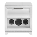 Denmark 1-Drawer Nightstand with Speaker and USB in White