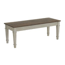 Farmington Standard Height Dining Set in Medium Brown and Washed Stone-Rectangular Table and Four Chairs