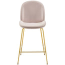 Scoop Gold Stainless Steel Leg Performance Velvet Counter Stool