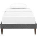 Tessie Twin Fabric Bed Frame with Squared Tapered Legs
