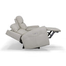 Barnett Power Reclining Loveseat with Console, Power Headrests & Lumbar - Michael's Discount Furniture