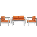 Shore 6 Piece Outdoor Patio Aluminum Sectional Sofa Set