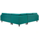 Empress 3 Piece Upholstered Fabric Sectional Sofa Set