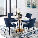 Lippa 54" Oval Artificial Marble Dining Table