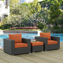 Sojourn 3 Piece Outdoor Patio Sunbrella� Sectional Set