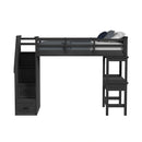 Hampton Kids Loft with Staircase and Desk with Speaker