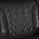 Prime Time P3 Recliner with LED and wireless charger pocket in Jett Black with Red Stitching