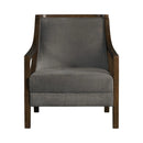 Hopkins Chair w/Brown Arm Columbia Charcoal