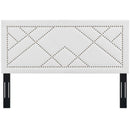 Reese Nailhead King and California King Upholstered Linen Fabric Headboard