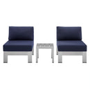 Shore Sunbrella� Fabric Outdoor Patio Aluminum 3 Piece Set