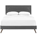 Ruthie King Fabric Platform Bed with Round Splayed Legs