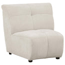 Charlotte Upholstered Curved Armless Chair Ivory - Michael's Discount Furniture