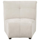 Charlotte Upholstered Curved Armless Chair Ivory - Michael's Discount Furniture
