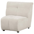 Charlotte Upholstered Curved Armless Chair Ivory - Michael's Discount Furniture