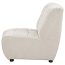 Charlotte Upholstered Curved Armless Chair Ivory - Michael's Discount Furniture