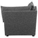 Sasha Upholstered Corner Chair Barely Black - Michael's Discount Furniture