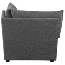 Sasha Upholstered Corner Chair Barely Black - Michael's Discount Furniture