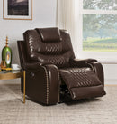 Braylon Brown PU Recliner (Power Motion) - Michael's Discount Furniture