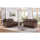 Atlantis 2PC Living Room Set in Heritage Brown-Sofa & Loveseat