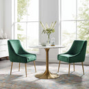 Discern Pleated Back Upholstered Performance Velvet Dining Chair Set of 2