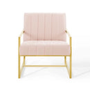 Inspire Channel Tufted Performance Velvet Armchair
