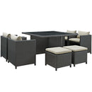 Sojourn 9 Piece Outdoor Patio Sunbrella� Dining Set