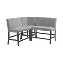 Seneca Counter 3PC Corner Bench with Grey Fabric