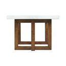 Morris Coffee Table in Espresso W/White Marble Top (3A Packing)