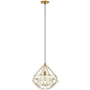 Rarity Diamond-Shaped Brass Pendant Light