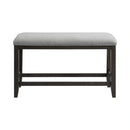 Elodie Counter Bench with Grey Fabric in Charcoal