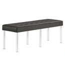 Loft Tufted Large Upholstered Faux Leather Bench