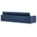 Loft Tufted Upholstered Faux Leather Sofa