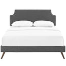 Corene Queen Fabric Platform Bed with Round Splayed Legs