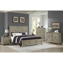 Whit-Ash Bedroom Set with 2 Nightstands in Light Grey