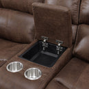 Atlantis 2PC Living Room Set in Heritage Brown-Sofa & Loveseat