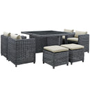 Summon 9 Piece Outdoor Patio Sunbrella� Dining Set