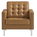 Loft Tufted Upholstered Faux Leather Armchair