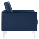 Loft Tufted Upholstered Faux Leather Armchair